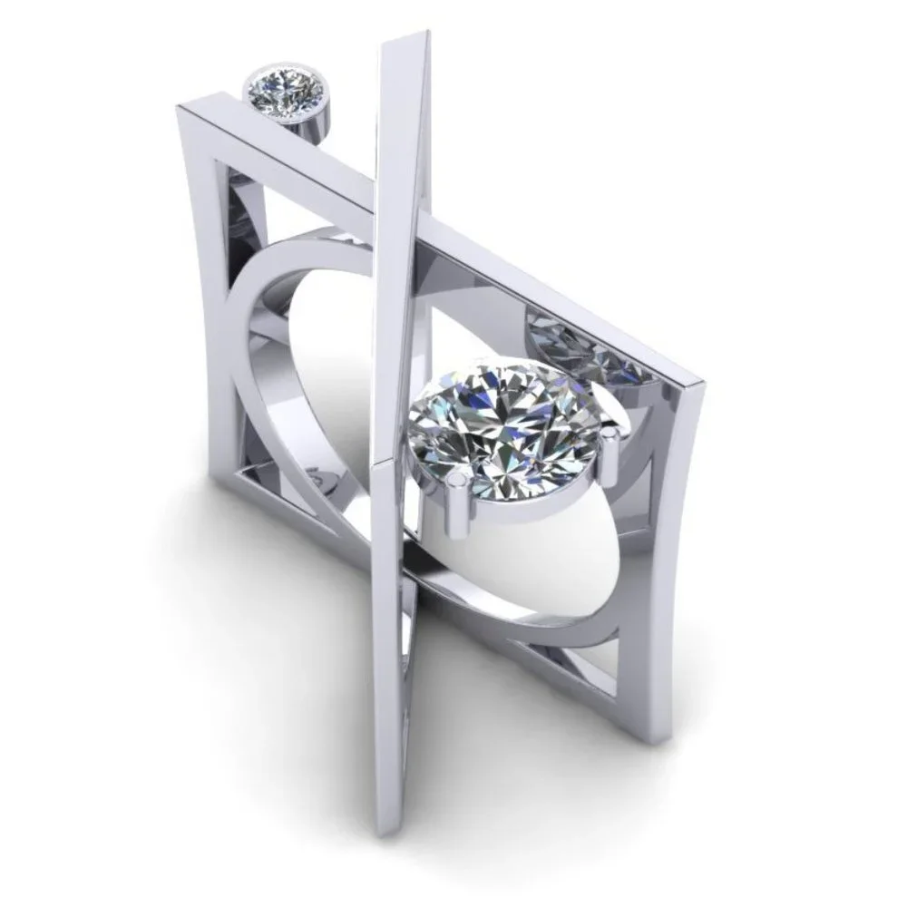 💞Unique 925 Silver Plated X Overlapping Curious Ring, GPMB1427